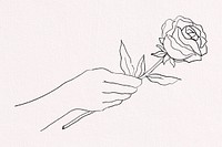 Cute Valentine&rsquo;s rose gift  black and white sketch