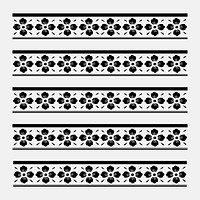 Chinese floral pattern brush vector black editable and compatible with AI