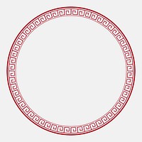 Chinese frame oriental woodblock pattern red circle