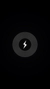 Charging thunderbolt icon on smartphone screen