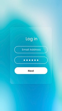 Login screen interface psd template for smartphone