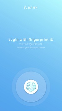 Fingerprint scan login psd smartphone screen template
