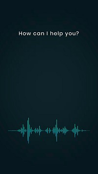 Neon glow voice user interface design on the phone screen