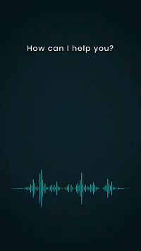 Neon voice user interface psd simple design with soundwave on phone