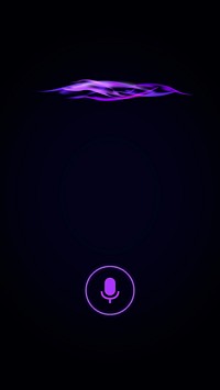 Purple voice user interface psd simple design with soundwave on phone