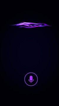 Neon voice assistant vector sound wave design phone purple