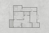 Floor plan with furniture psd blueprint