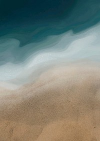 Sand and sea background vector watercolor texture