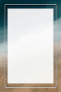White frame vector watercolor beach background