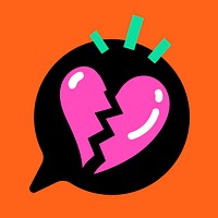 Funky broken heart icon vector isolated