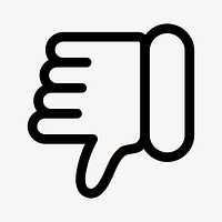 Thumbs down outlined icon for social media app