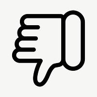 Thumbs down outlined icon vector for social media app