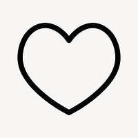 Heart outlined icon psd for social media app