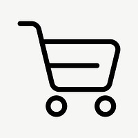 Shopping cart outlined icon vector for social media app