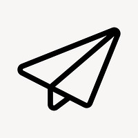 Paper plane outlined icon for social media app