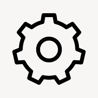 Cog setting outlined icon for social media app