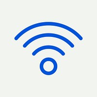 Wireless internet blue icon for social media app minimal line
