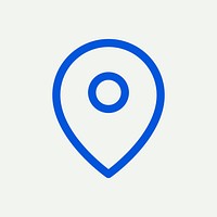 Location blue icon vector for social media app minimal line