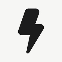 Flash filled icon vector black for social media app