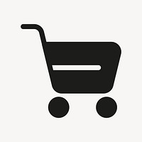 Shopping cart filled icon psd black for social media app