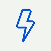 Flash icon blue icon vector for social media app minimal line