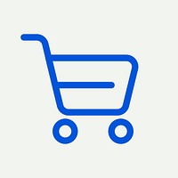 Shopping cart blue icon for social media app minimal line