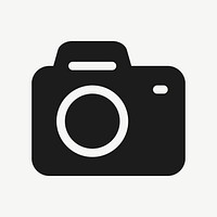Camera filled icon vector black for social media app