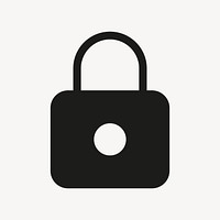 Padlock filled icon psd black secured mode symbol for social media app