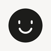 Smile filled icon psd black for social media app