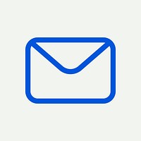 Email social media icon in blue minimal line