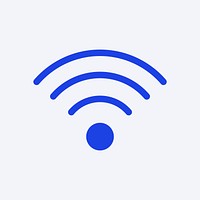 Wireless internet blue icon for social media app flat style