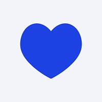 Social media heart icon vector like impression in blue flat style
