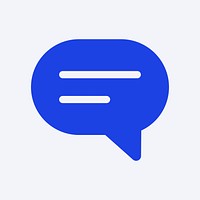 Chat social media icon psd in blue flat style