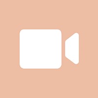 Video call app icon vector in white simple flat style
