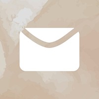 Email social media icon in white aesthetic textured style