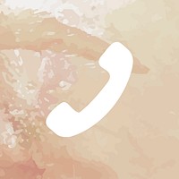 Telephone icon white psd for mobile app in aesthetic textured style
