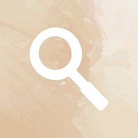 Search mobile app icon vector magnifying glass beige textured background