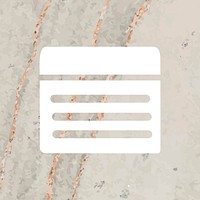 Reminder mobile app icon vector in white aesthetic textured background