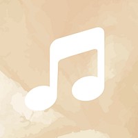 Music mobile app icon beige textured background