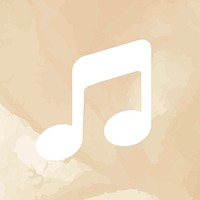 Music mobile app icon psd beige textured background