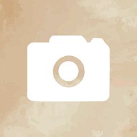 Camera mobile app icon vector beige textured background