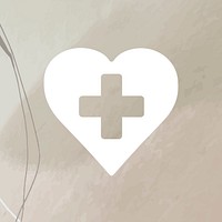 Health tracking app icon heart cross illustration for mobile phone