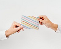 Cute pastel stripes business card