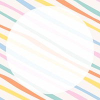 Colorful striped frame in cute pastel pattern