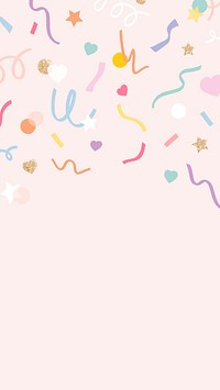 Confetti background in cute pastel pink pattern