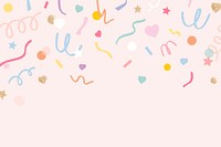 Confetti background in cute pastel pink pattern