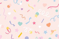 Confetti background in cute pastel pink pattern