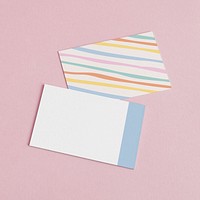 Cute pastel stripes business card