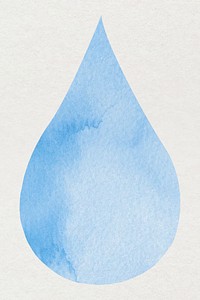 Water drop vector blue watercolor design element