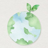 Earth natural environment psd in watercolor design element